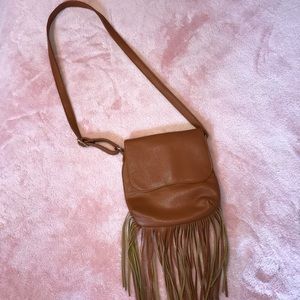 Brown Leather Fringe bag
